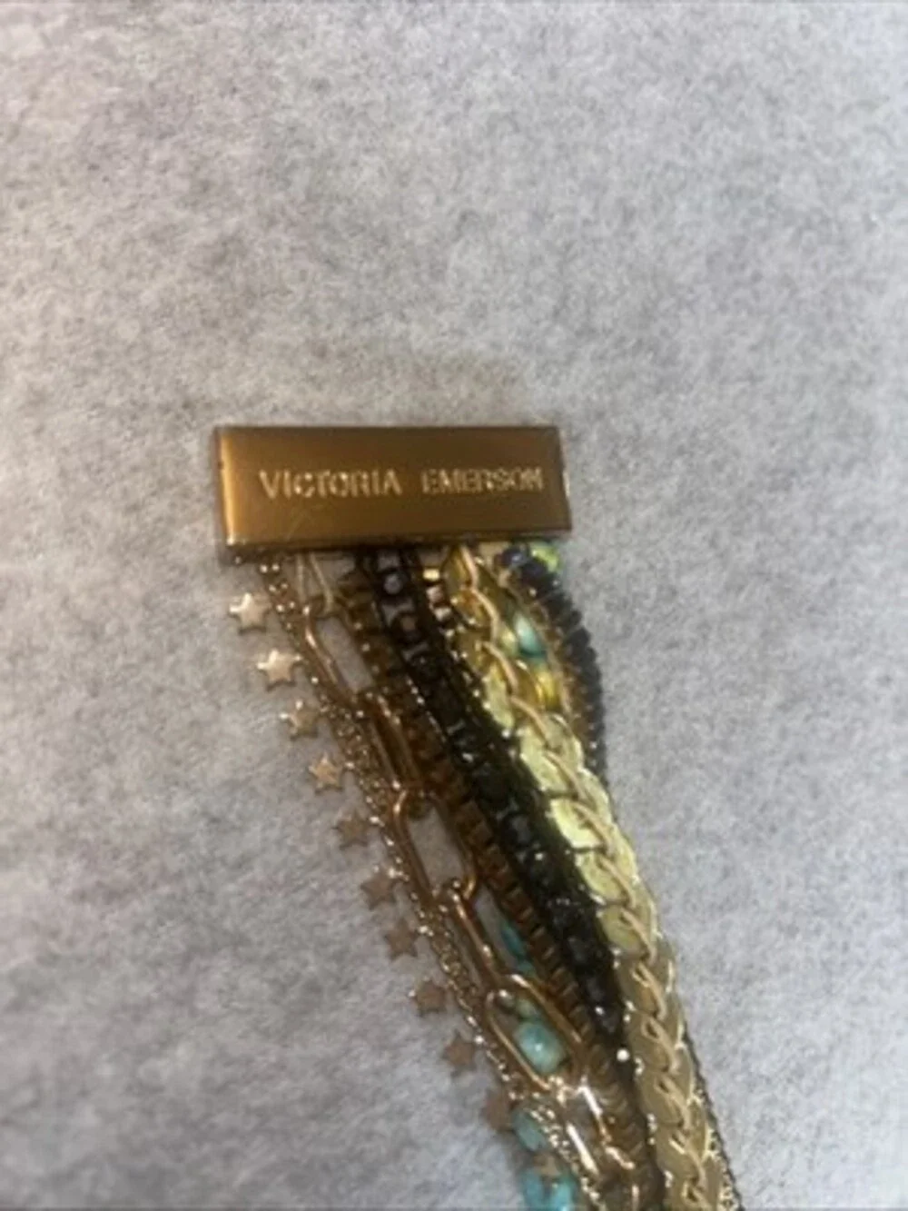 VICTORIA EMERSON Gold Tone, Mixed Materials Layered Design Bracelet - Picture 3 of 7
